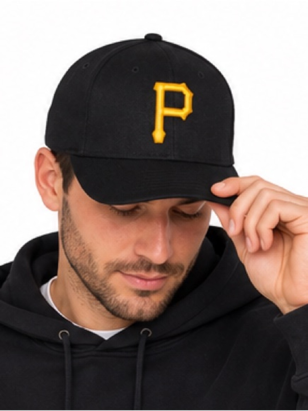 Pittsburgh Pirates Flexfit MLB Black Fitted Baseball Cap Hat NWT